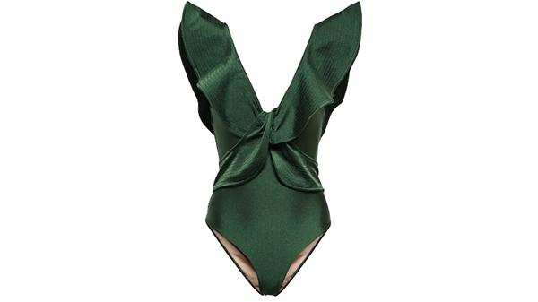 green frill one piece